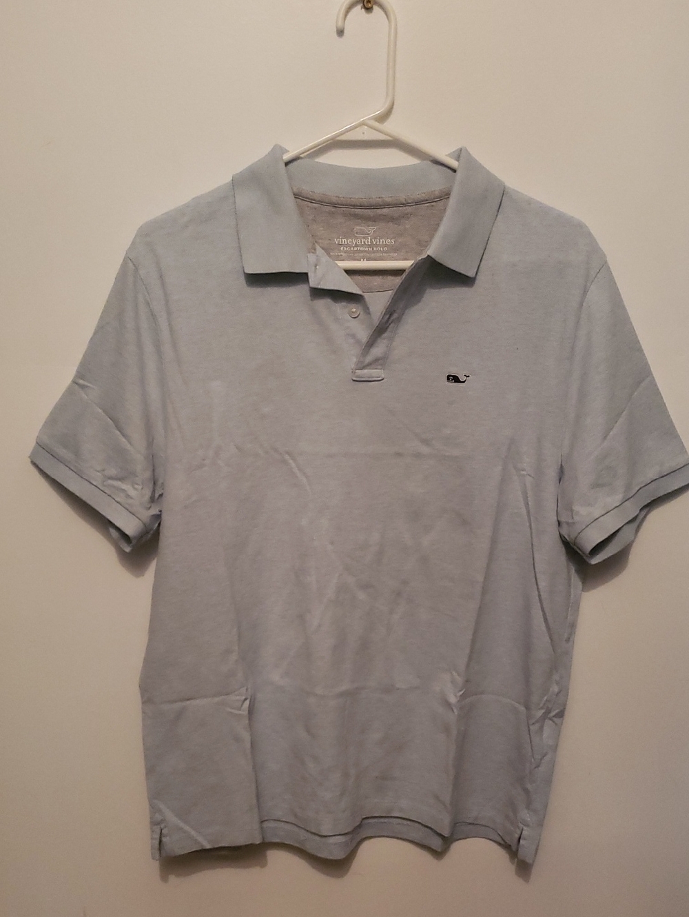 Vineyard Vines Pale Blue Men's Polo with Whale Logo